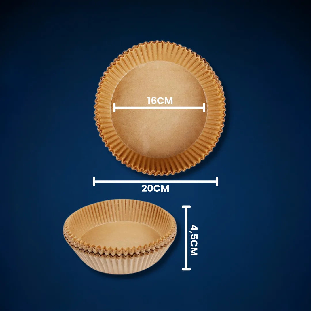 Set 100 Hârtii de Copt pentru Friteuză, Tavă și Airfryer, Rezistente la Ulei și Căldură