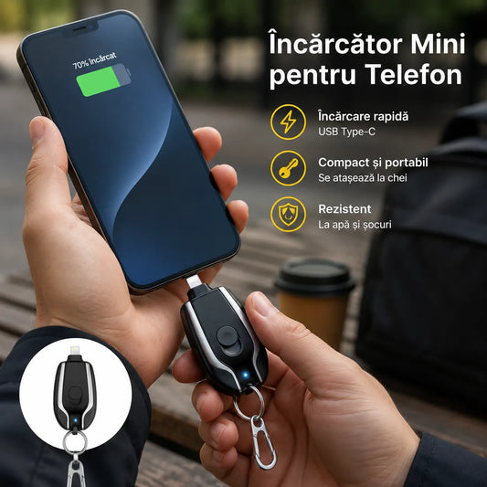 Bateria de Urgență – Încărcător Mini pentru Telefon