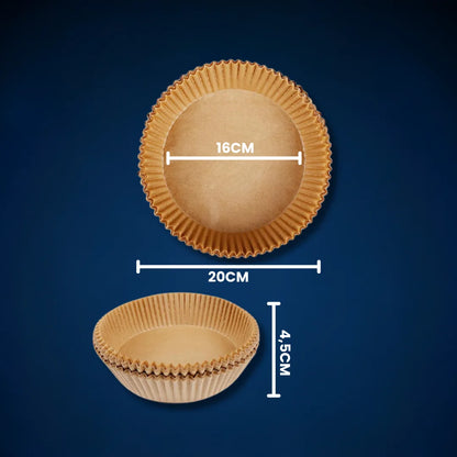 Set 100 Hârtii de Copt pentru Friteuză, Tavă și Airfryer, Rezistente la Ulei și Căldură