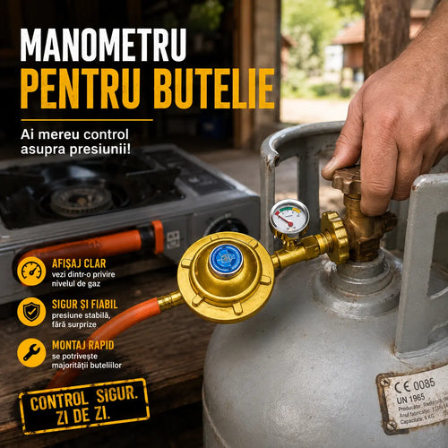 GazControl™ – Regulator pentru Butelie cu Manometru
