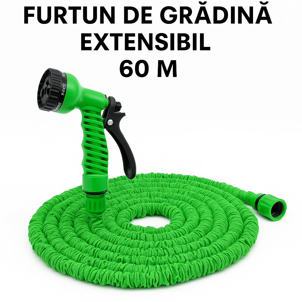 Furtun de Gradina 60m / CADOU Pistol pentru Presiune