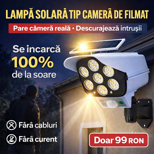 Lampa solara cu senzor de miscare