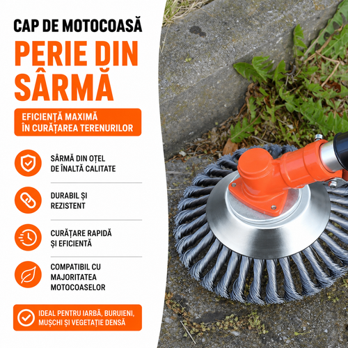 Perie de sarma pentru motocoasa si trimare