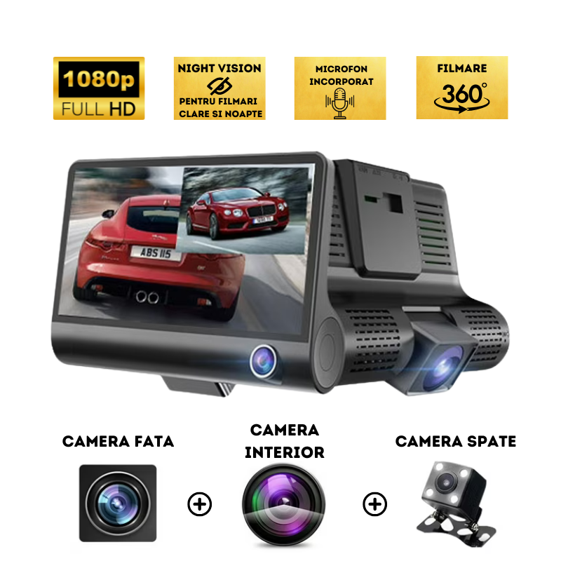 Cameră de bord FATA,SPATE si INTERIOR