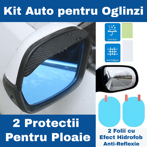 2 Prelungiri Ramă pentru Ploaie și 2 Folii cu Efect Hidrofob